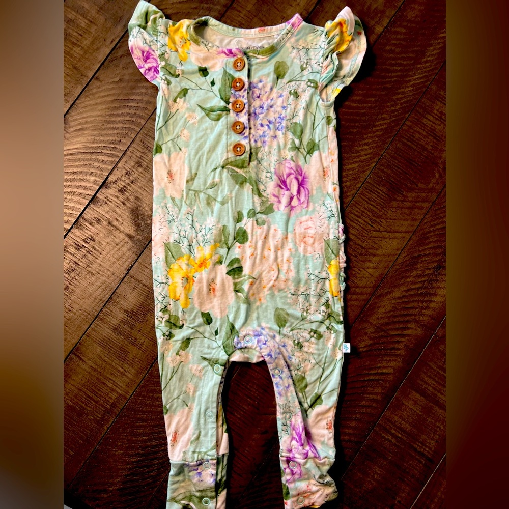 Posh Peanut Ruffle Sleeve Romper